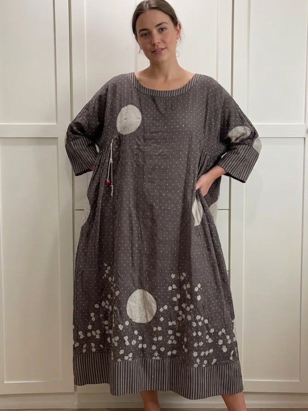 Péro cotton‎ and silk brown and white Logenlok boho size 44 XL 12